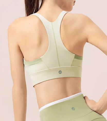 High-Impact Front-Zip Running Sports Bra Bi Color